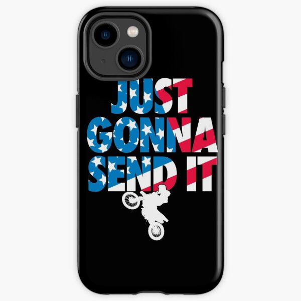 Ich schicke es nur Motocross mit amerikanischer Flagge iPhone Robuste Hülle