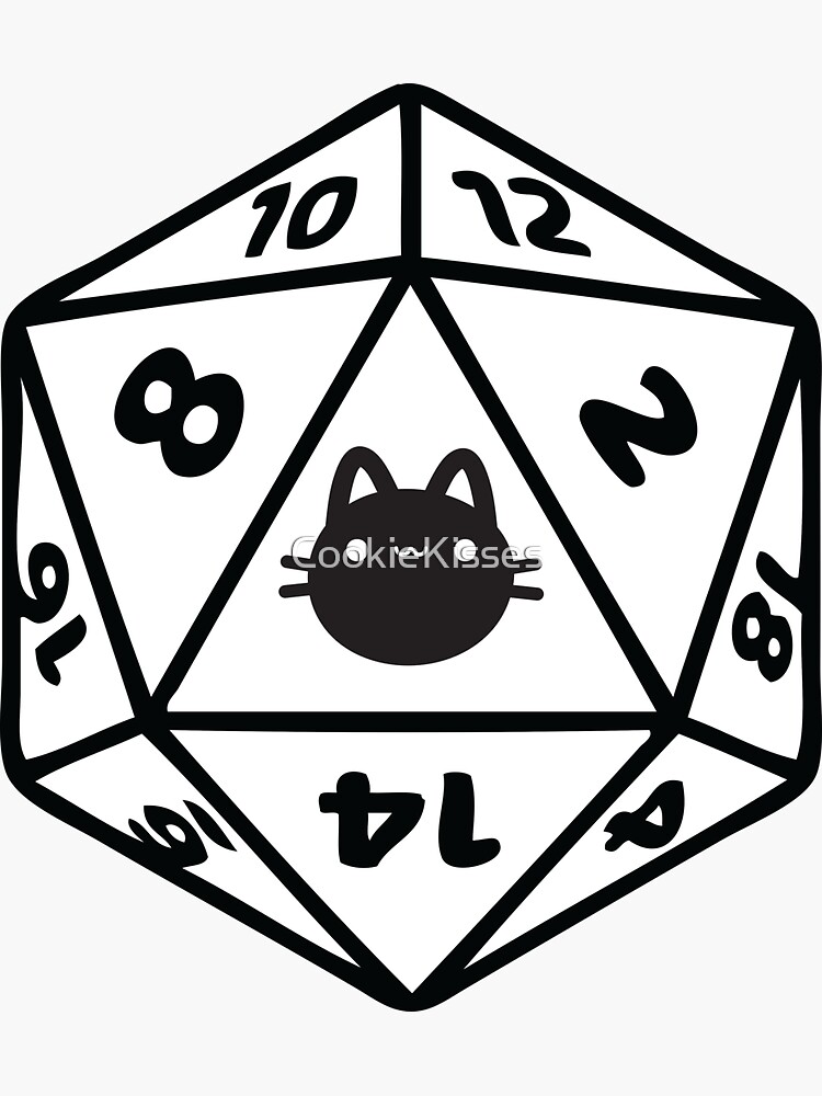 Cat D20 Dice DnD by CookieKisses