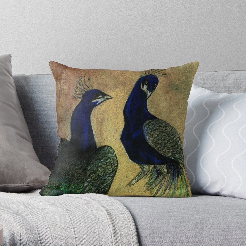 Peacock Painting by marthalaufej tinta-design.de Dekokissen