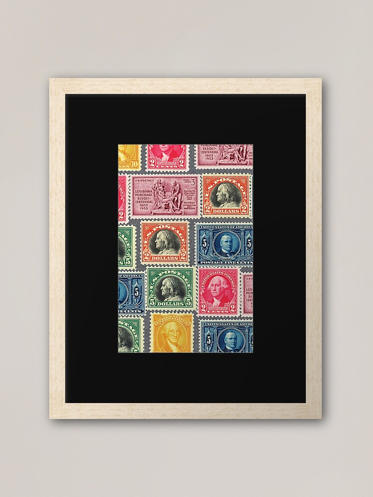 US Postage Stamp Collage - ZOOMED IN Sticker for Sale by