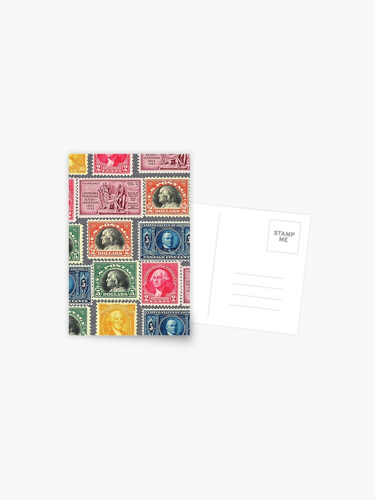 US Postage Stamp Collage - ZOOMED IN Sticker for Sale by