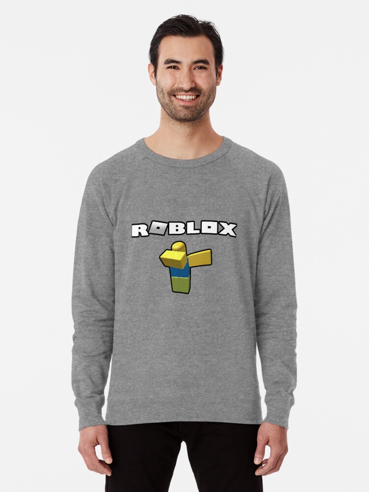 Roblox Noob Dablox Lightweight Sweatshirt By Vitezcrni Redbubble - grey long sleeve roblox
