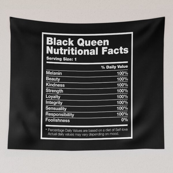 Item preview, Black Queen Nutritional Facts Black History Month Gift designed and sold by zenpatterns.