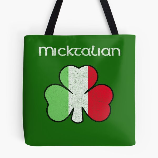 Item preview, Micktalian Irish Italian Funny St. Patrick's Day Shamrock Flag designed and sold by kiwi91.