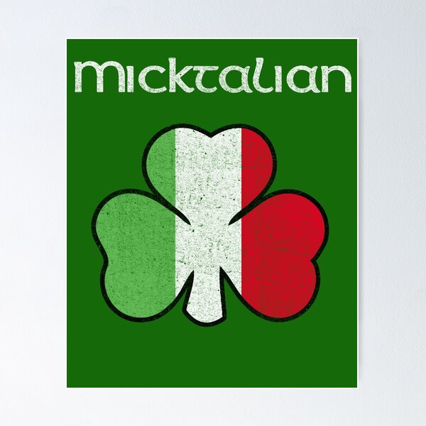 Item preview, Micktalian Irish Italian Funny St. Patrick's Day Shamrock Flag designed and sold by kiwi91.