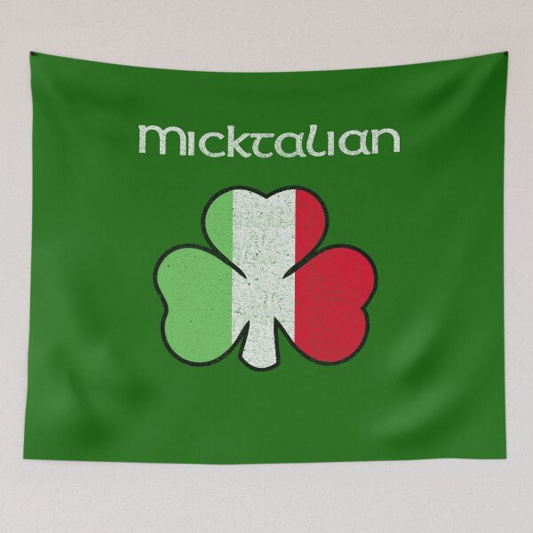 Item preview, Micktalian Irish Italian Funny St. Patrick's Day Shamrock Flag designed and sold by kiwi91.