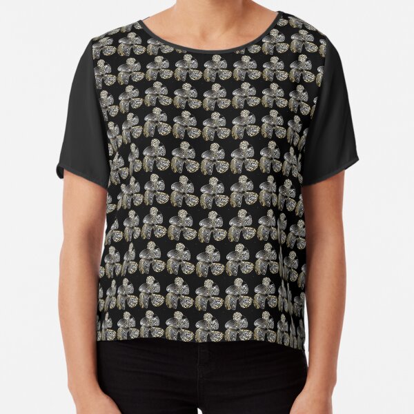 Zebra Prop Flower Chiffon Top