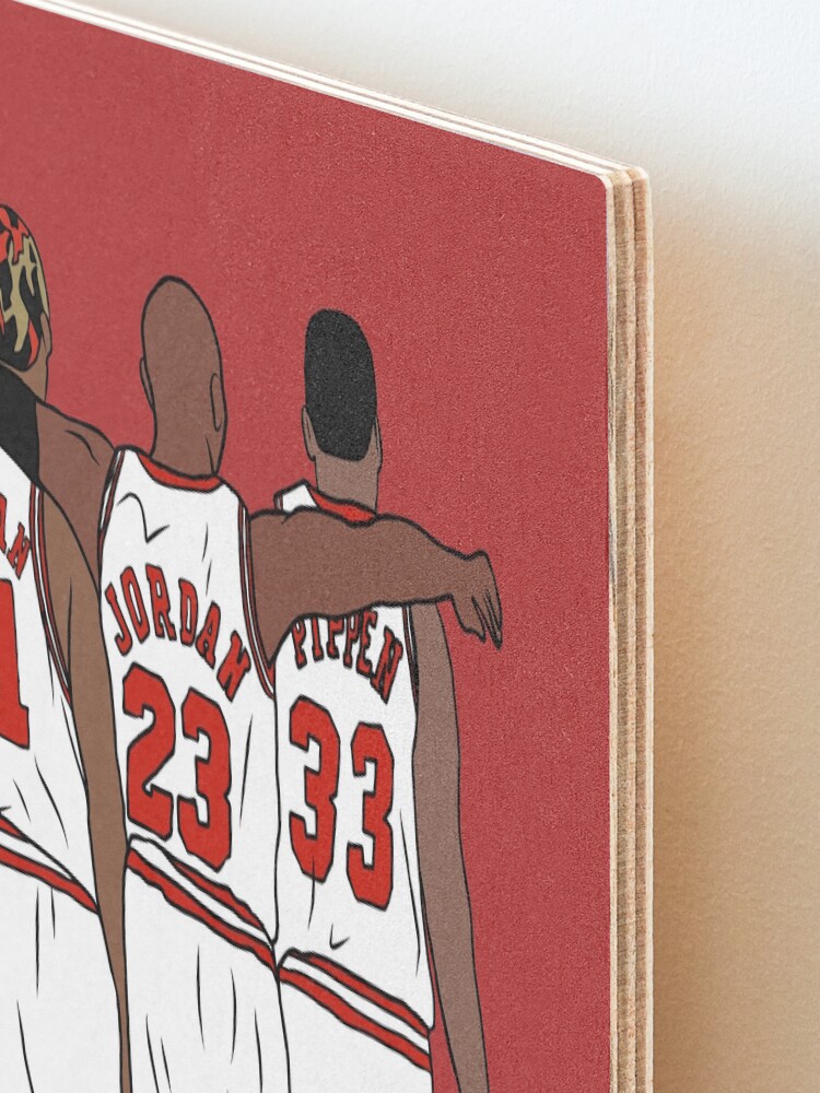 Alternate view of Rodman, MJ & Scottie Mounted Print