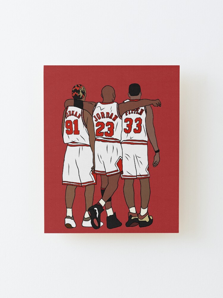 Alternate view of Rodman, MJ & Scottie Mounted Print
