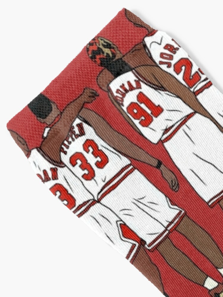 Alternate view of Rodman, MJ & Scottie Socks