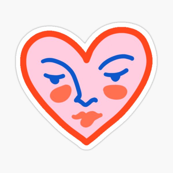 Visage de coeur abstrait Sticker
