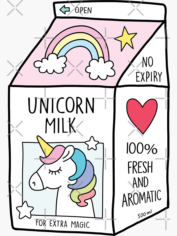 "Unicorn Milk " Sticker for Sale by SuperrSunday Redbubble