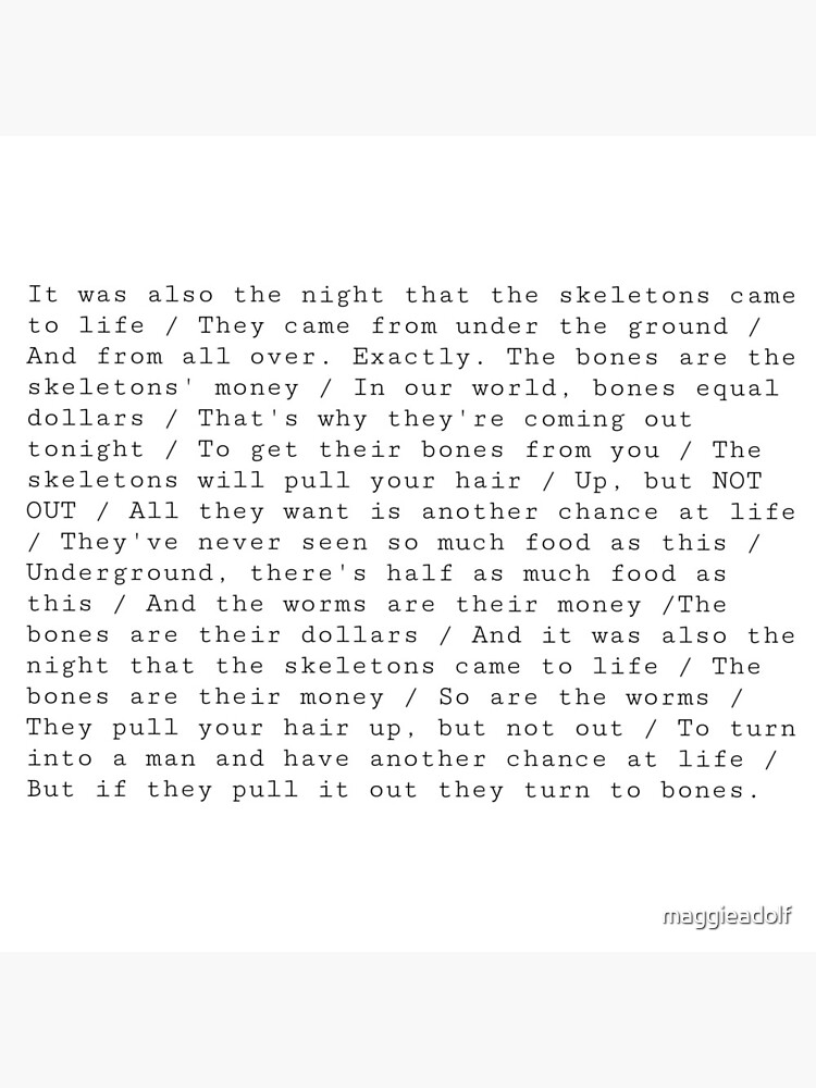 The Night That the Skeletons Came to Life by maggieadolf