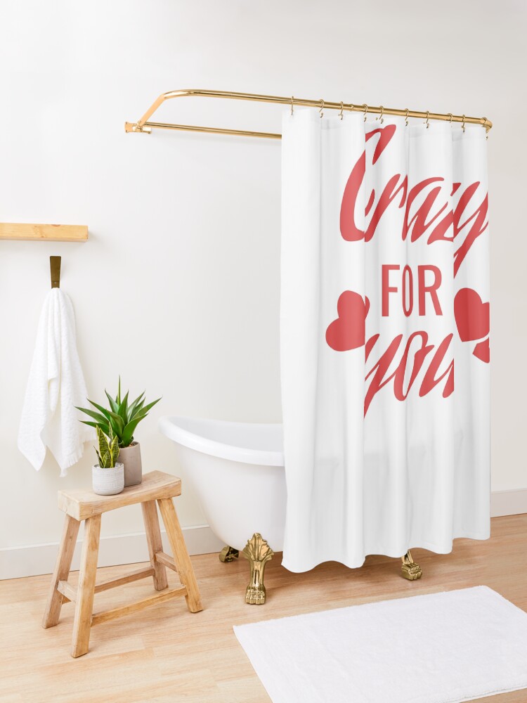 Alternate view of Crazy for you Shower Curtain