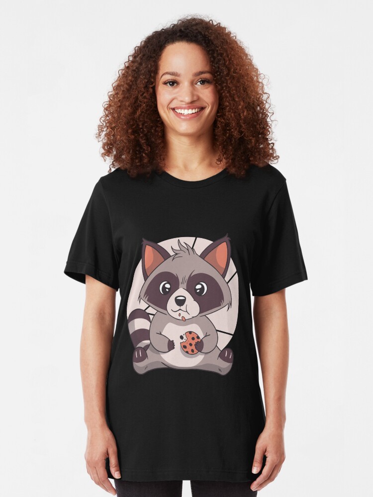 Cute Raccoon with A Scarf Womens T-Shirt