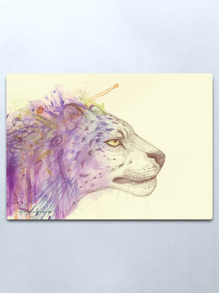 Alternative Ansicht von Snow Leopard (by marthalaufej tintadesign) Metallbild