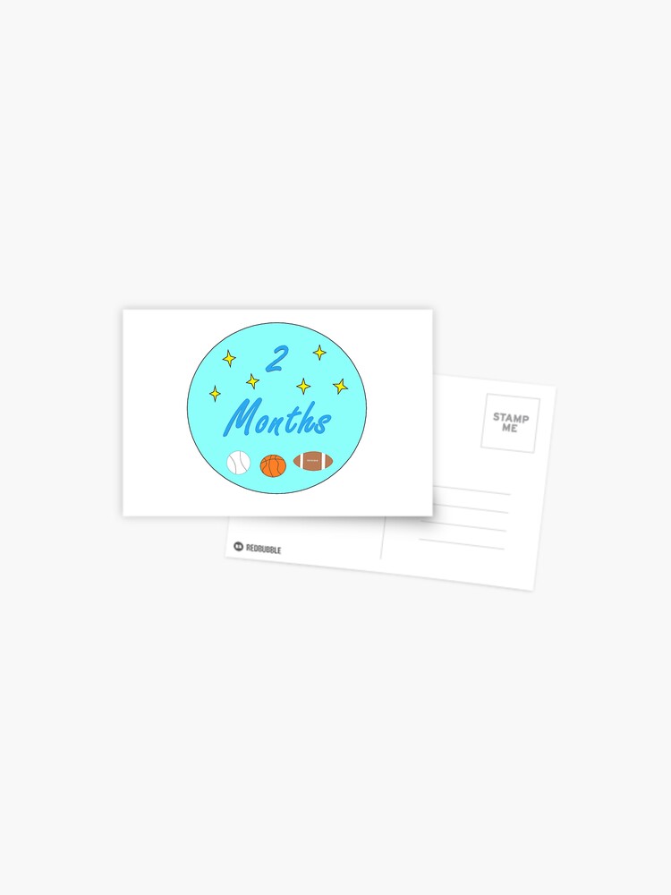 Carte Postale 2 Mois Bebe Mois Sticker Par Superchele Redbubble