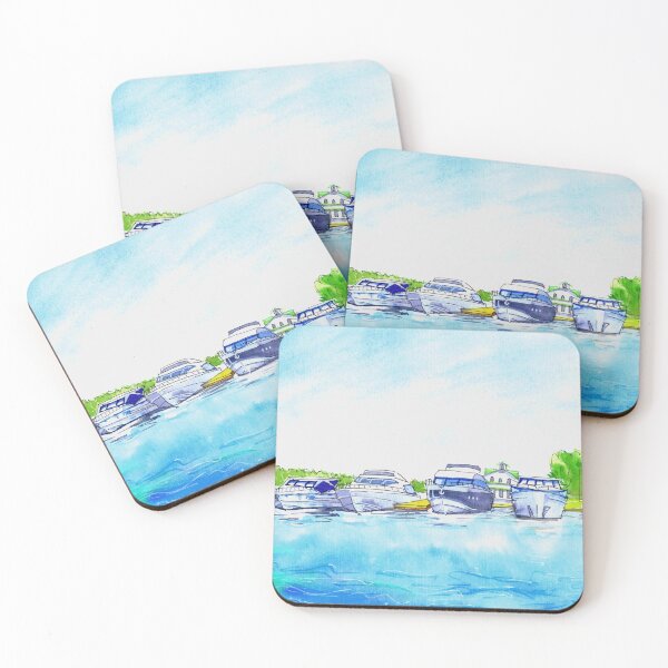 Item preview, Summer watercolor sketch with yachts. designed and sold by fararoc.