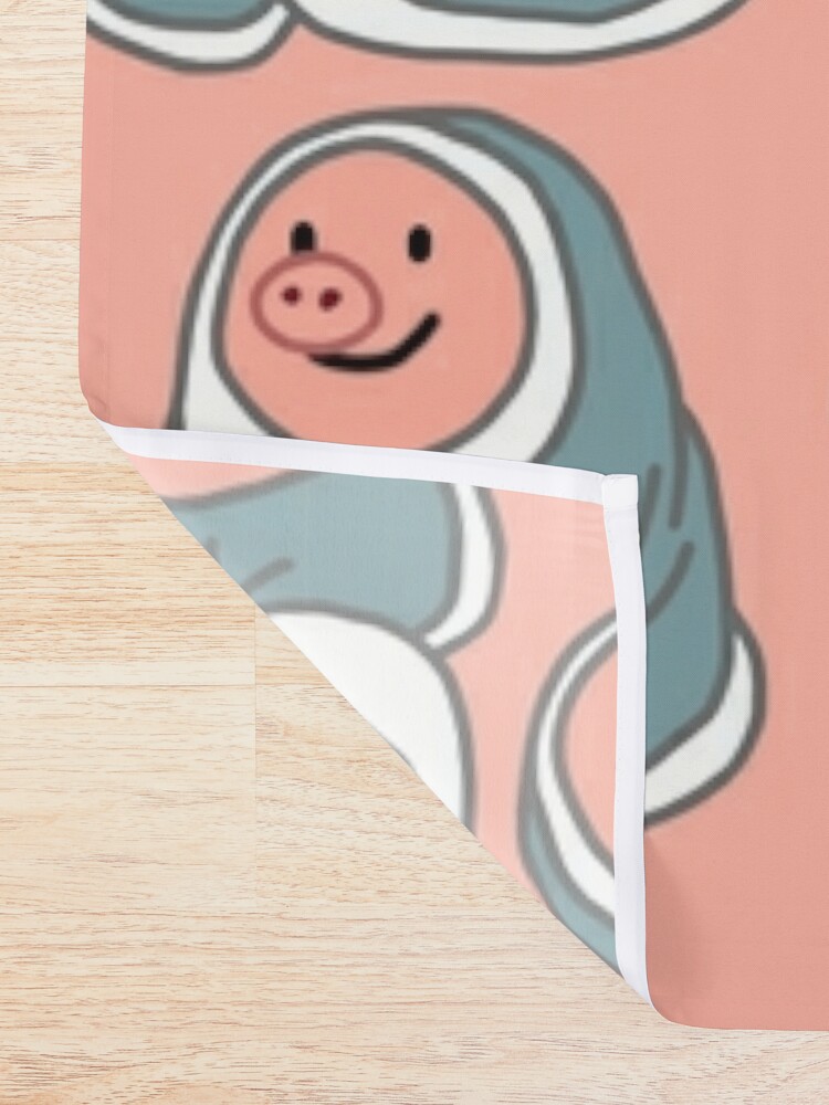Steam Pig In A Blanket Emote Emoticon Piggy Shower Curtain By Phsiic Redbubble - how to do emotes in roblox piggy