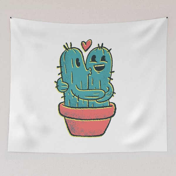 Item preview, Cute Cartoon Drawing Cactus Couple designed and sold by HiFiTees.