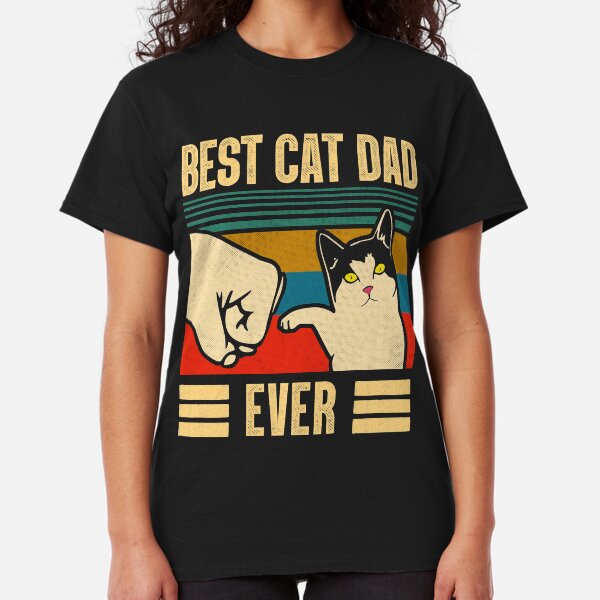 Vintage Best Cat Dad Ever Bump Fit T-Shirt Funny Cat Daddy Father day T-Shirt Classic T-Shirt