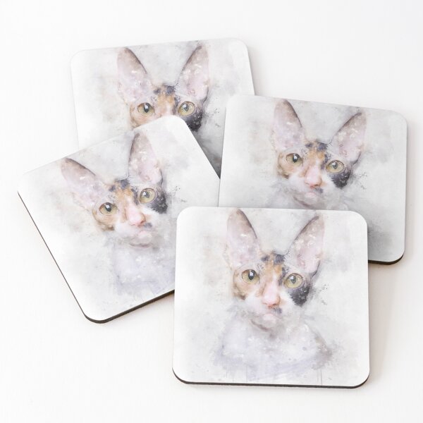 Item preview, Cornish Rex cat watercolor designed and sold by PetsArt.