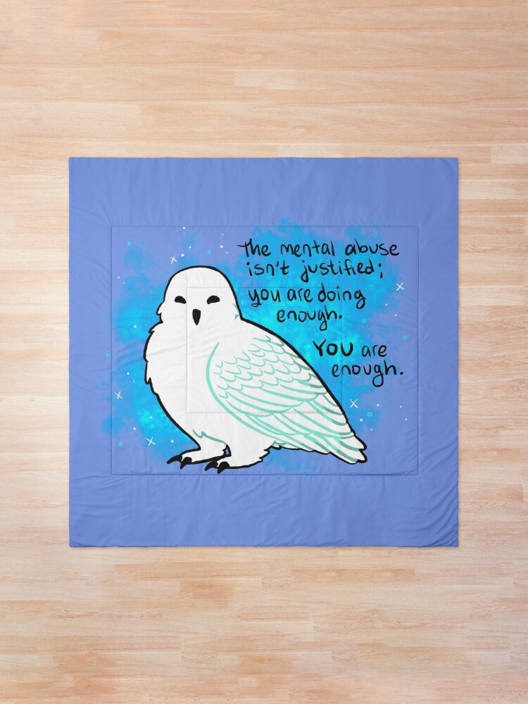 Alternate view of "You Are Enough" Snowy Owl Comforter