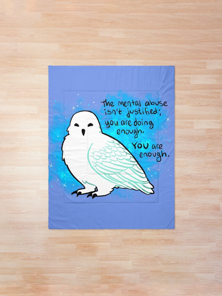 Alternate view of "You Are Enough" Snowy Owl Comforter