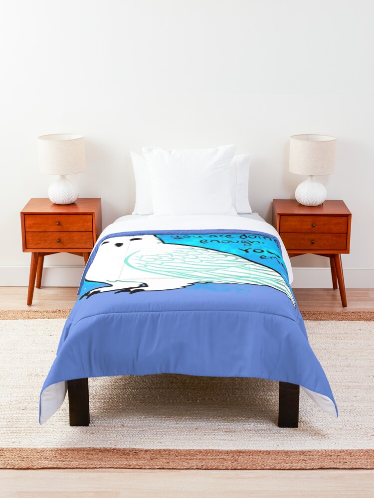 Alternate view of "You Are Enough" Snowy Owl Comforter