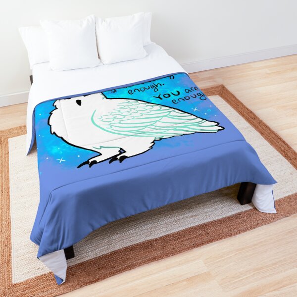 "You Are Enough" Snowy Owl Comforter