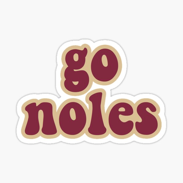 Retro Lettered Go Noles Glossy Sticker