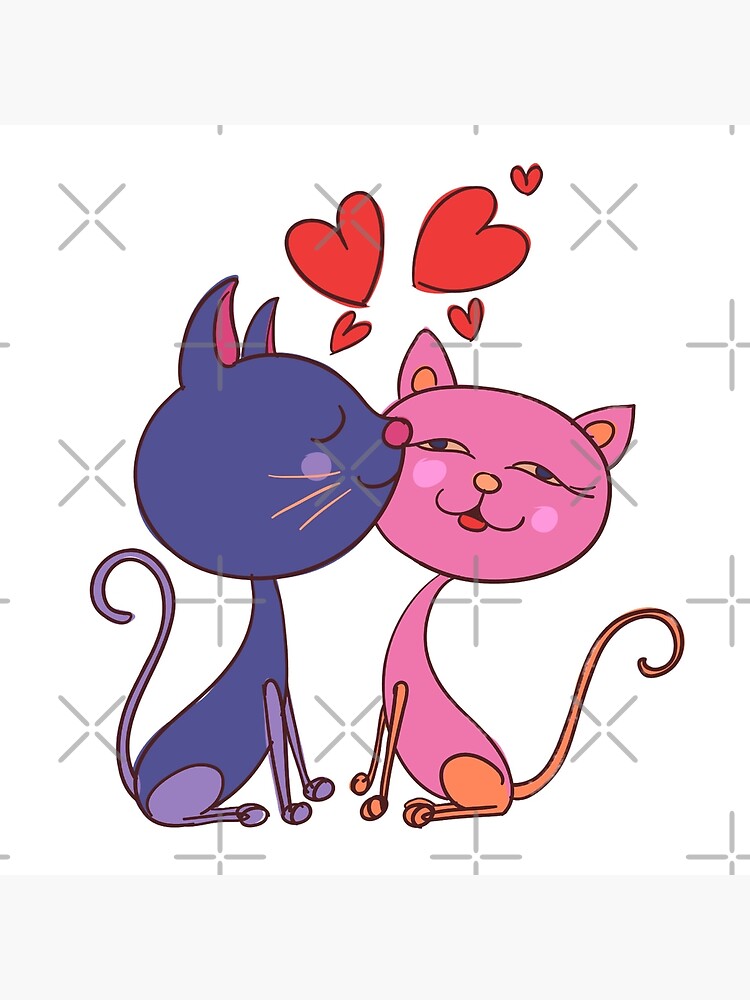 Tote Bag Super Mignon Chats Dessin Dessin Anime Clipart Kawaii Embrassant Les Amoureux Des Chats Par Rainbow000 Redbubble