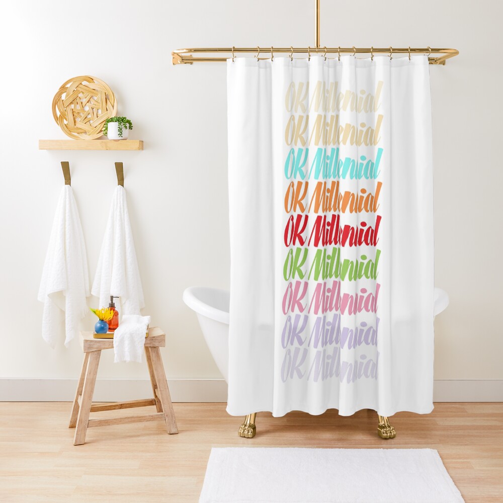 OK Millennial Shower Curtain