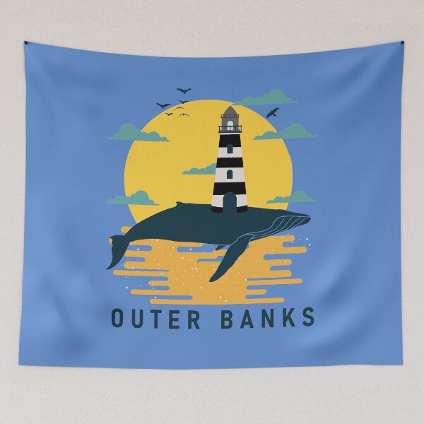 Item preview, Outer Banks Whale Lighthouse Beach Sunset designed and sold by kiwi91.