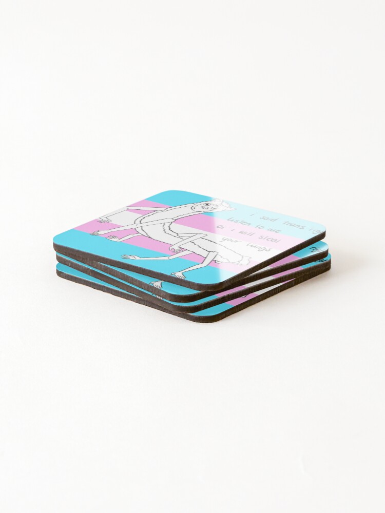 Thumbnail 4 of 5, Coasters (Set of 4), Trans Rights Furby designed and sold by hellhoundm.