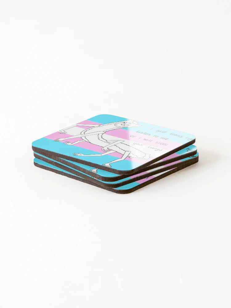 Thumbnail 4 of 5, Coasters (Set of 4), Trans Rights Furby designed and sold by hellhoundm.
