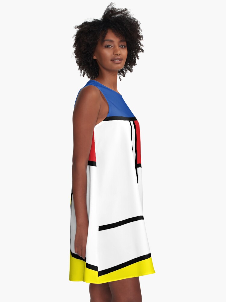 Alternate view of Mondrian Minimalist De Stijl Modern Art © fatfatin A-Line Dress