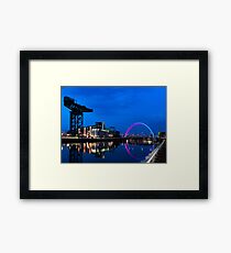 Night Reflections - Glasgow Titan and Squinty Bridge. Framed Print