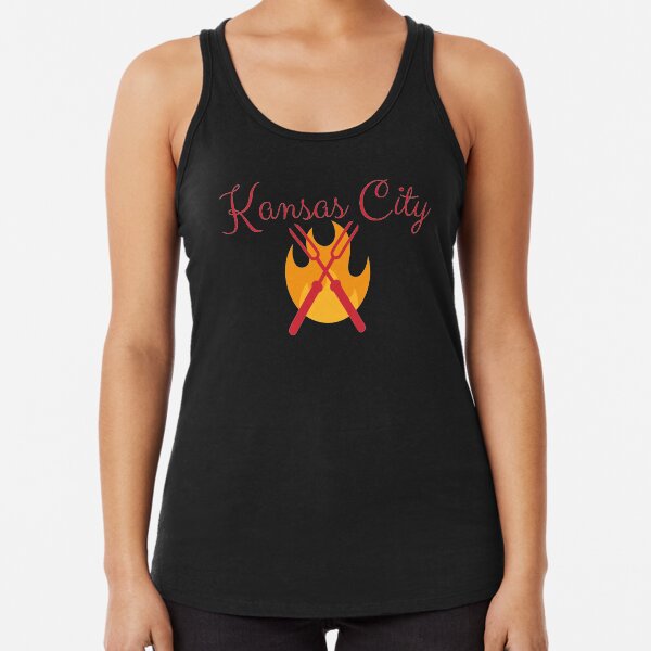 Kansas City BBQ Grill Shirt Sticker Racerback Tank Top