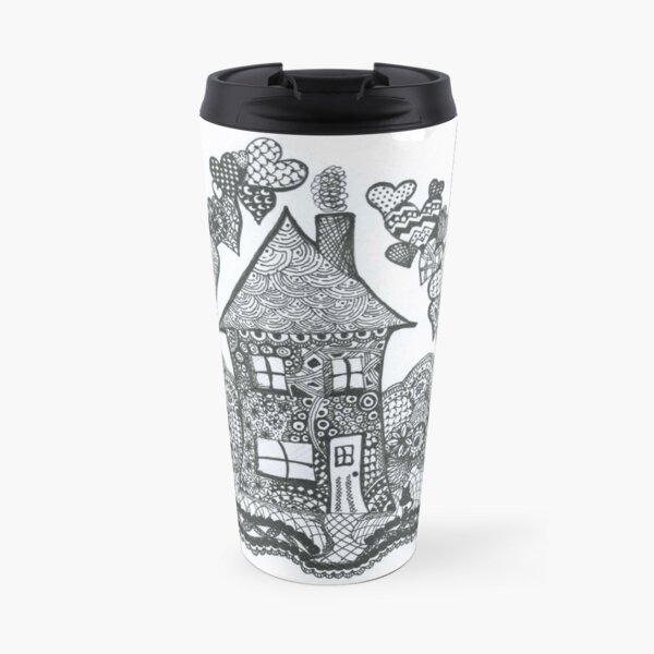 Doodle Art 'Home is where the Heart is' Travel Mug