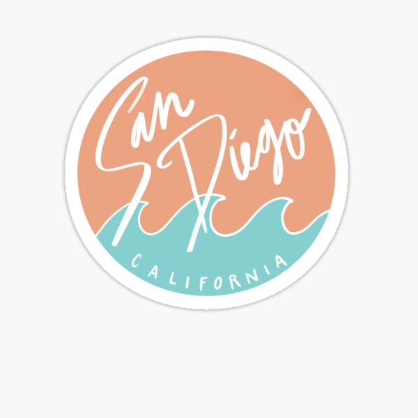San Diego, California Sticker Pink Solid Sticker