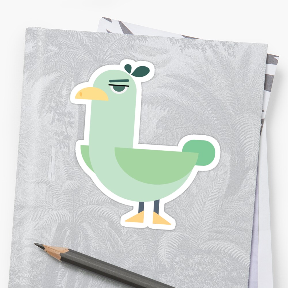 Angry Green Seagull Sticker By Martcello Redbubble - bloxbuilder165 s old roblox character s face t shirt by