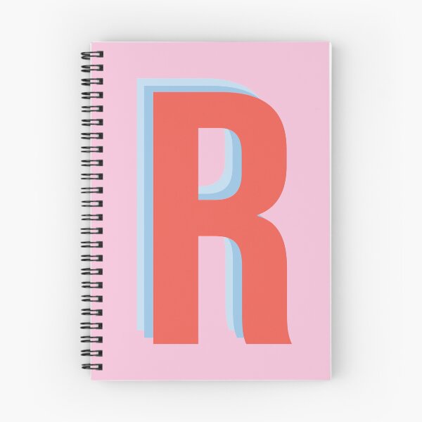 Aperçu de l'œuvre Motif monogramme initial de la lettre R en rose et rouge créée et vendue par JuneJournal.