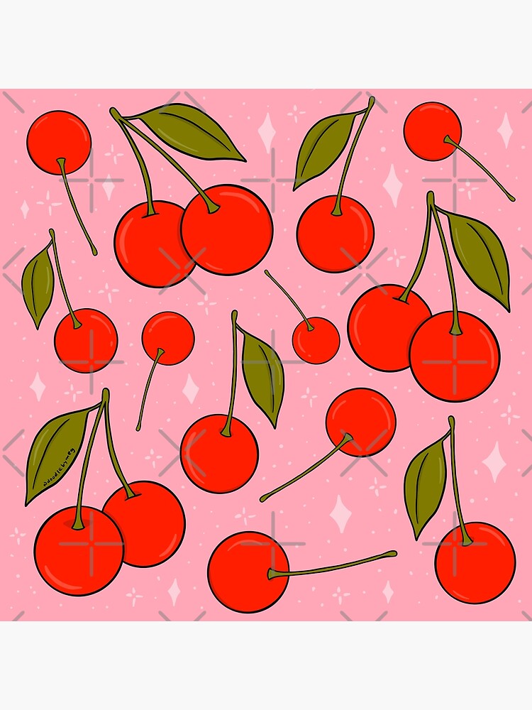 Cherry Print Art Print by Doodle By Meg