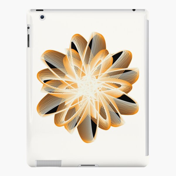 Abstract Flower in Orange Black White iPad Snap Case
