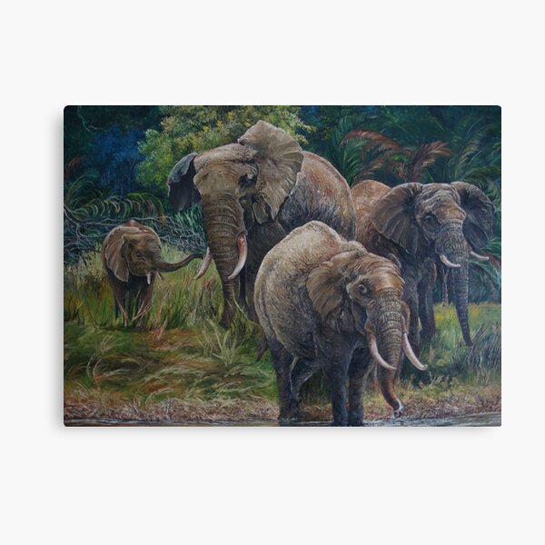 Elephants taking a rest Canvas Print