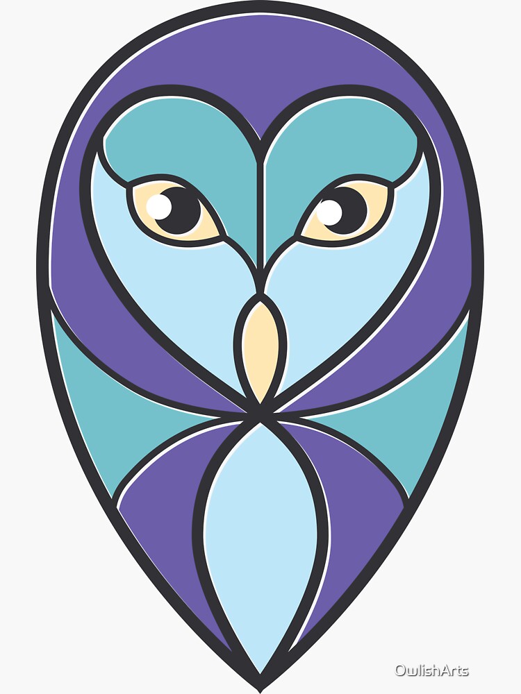 Thumbnail 3 of 3, Sticker, Stylized Barn Owl designed and sold by OwlishArts.