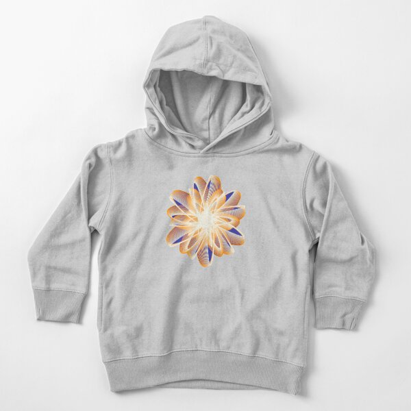 Abstract Flower in Orange and Blue Toddler Pullover Hoodie