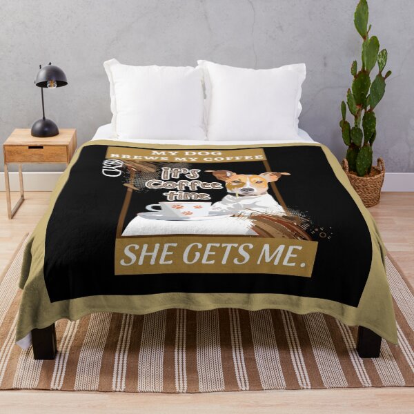 Item preview, She Dog Puppy Coffee Brewing Pets Animals - gold brown with sayings quotes designed and sold by NoGrayDays1.