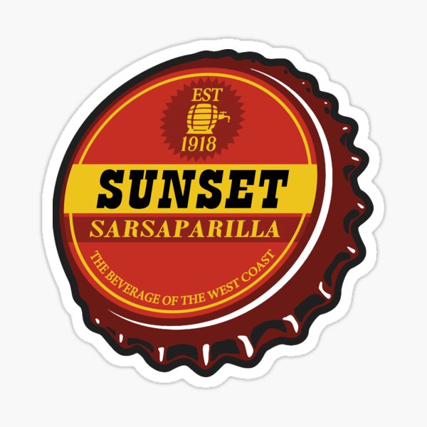 Item preview, Vintage Sunset Sarsaparilla Soda Pop Bottle Cap designed and sold by Powdermonkey71.